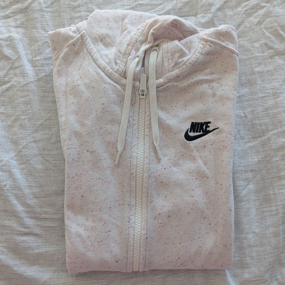 NIKE Speckled Hoodie - Pink and White